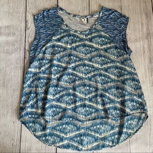 Anthropologie Akemi + Kin Meuse Top in Blue Size Medium Petite